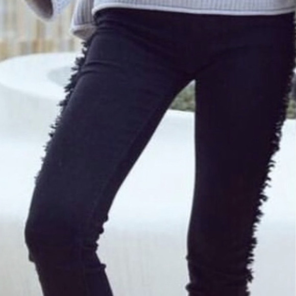 Elan Black Side Fray Fringe Mid-Rise Skinny Jeans Stretch - Medium 28 29 - Picture 3 of 14